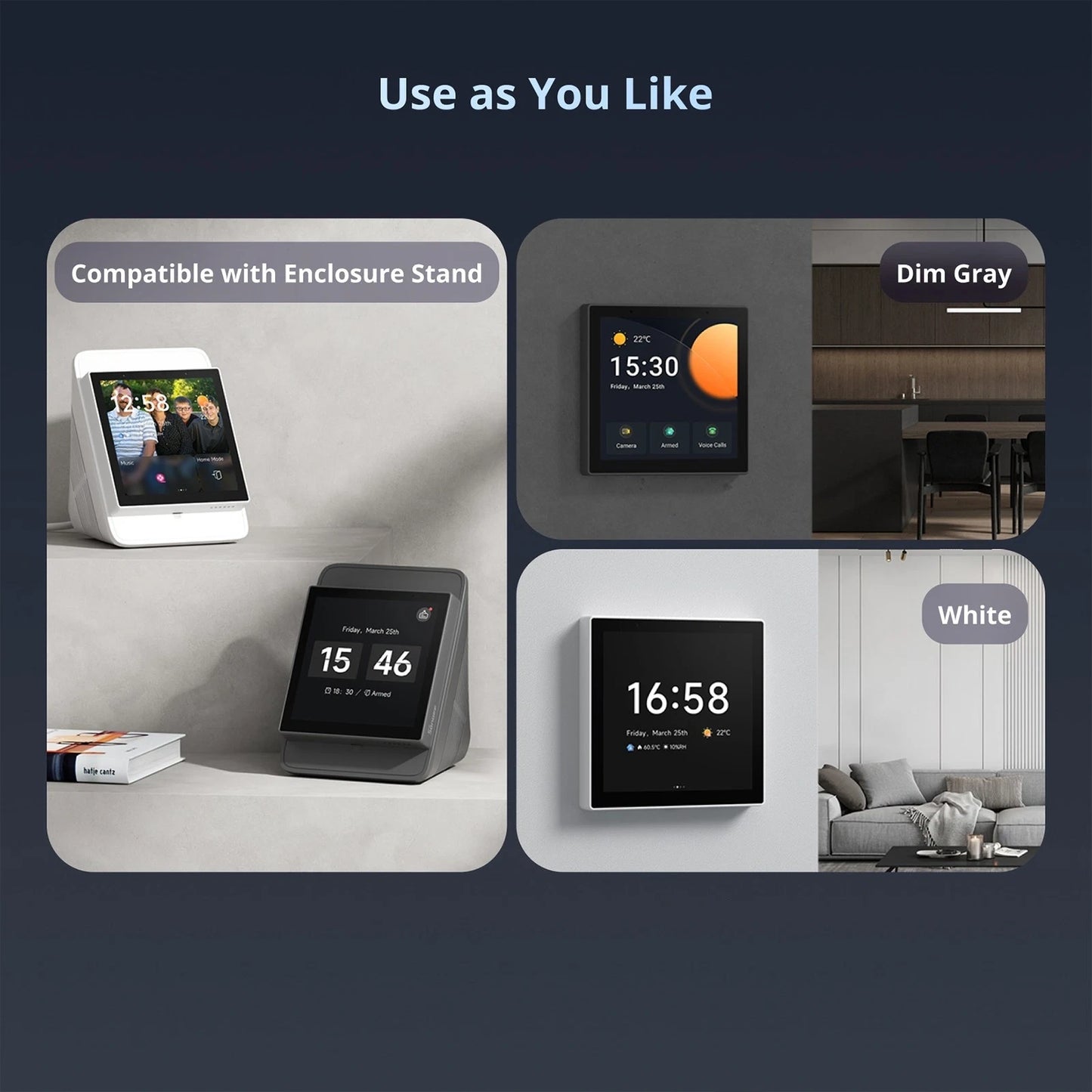 Smart Home Control Panel – Zigbee & WiFi Wall-Mounted Touch Hub