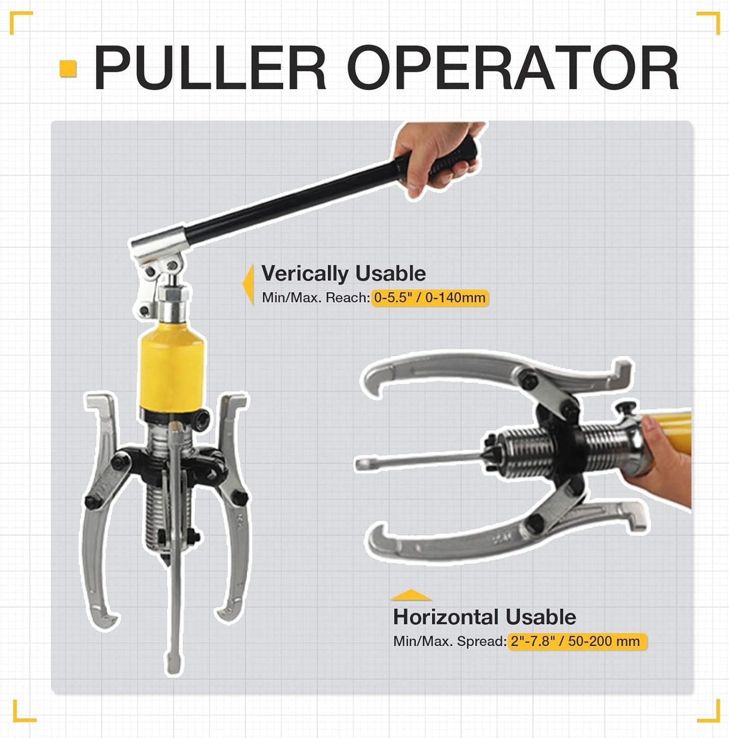 Hydraulic Bearing Separator Puller Kit, 15-Ton Heavy Duty Gear Bearing Removal Tool Set