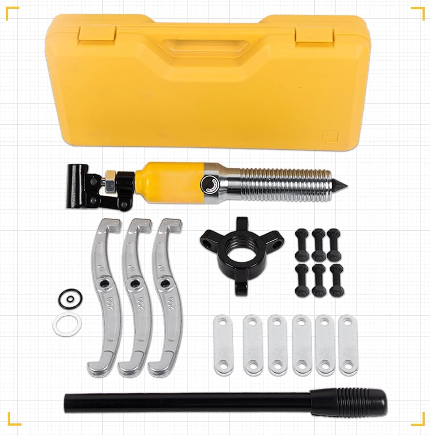 Hydraulic Bearing Separator Puller Kit, 15-Ton Heavy Duty Gear Bearing Removal Tool Set