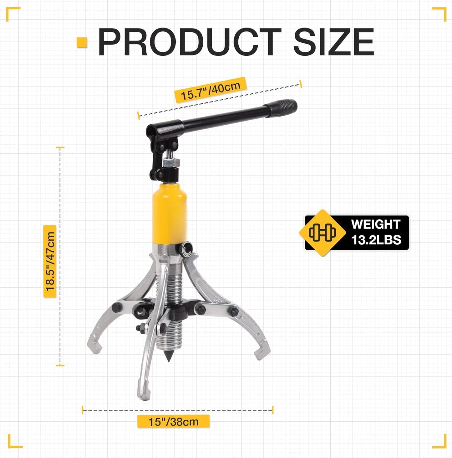 Hydraulic Bearing Separator Puller Kit, 15-Ton Heavy Duty Gear Bearing Removal Tool Set
