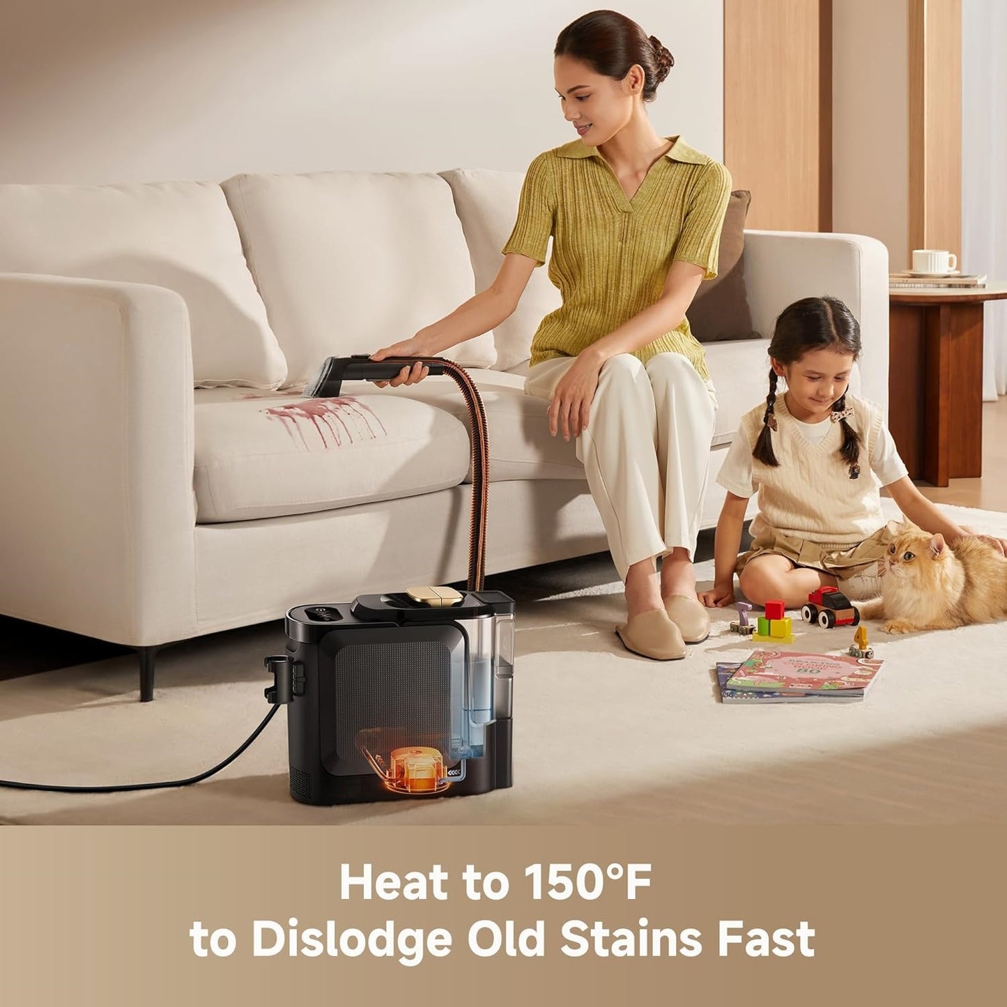 Multi-Surface Steam &amp; Carpet Cleaner – Strong Suction  Deep Steam Wash