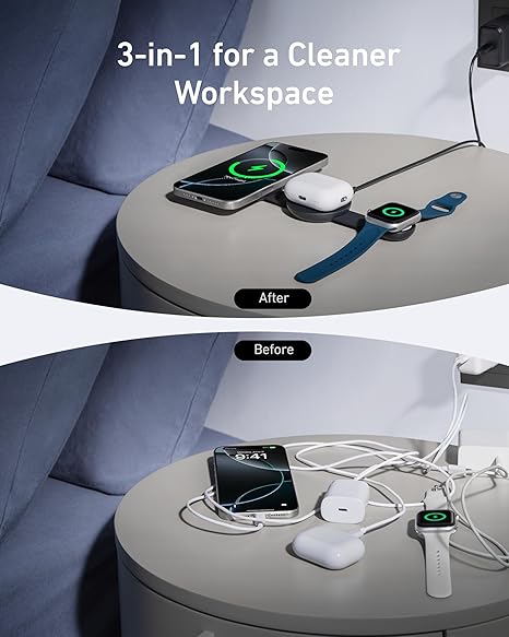 Foldable Wireless Charging Station for Multiple Devices
